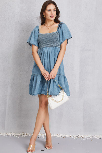 charli mini denim dress Char's Mini Dress