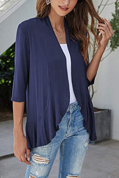 Open Front Three-Quarter Sleeve Cardigan - Charming Charlie