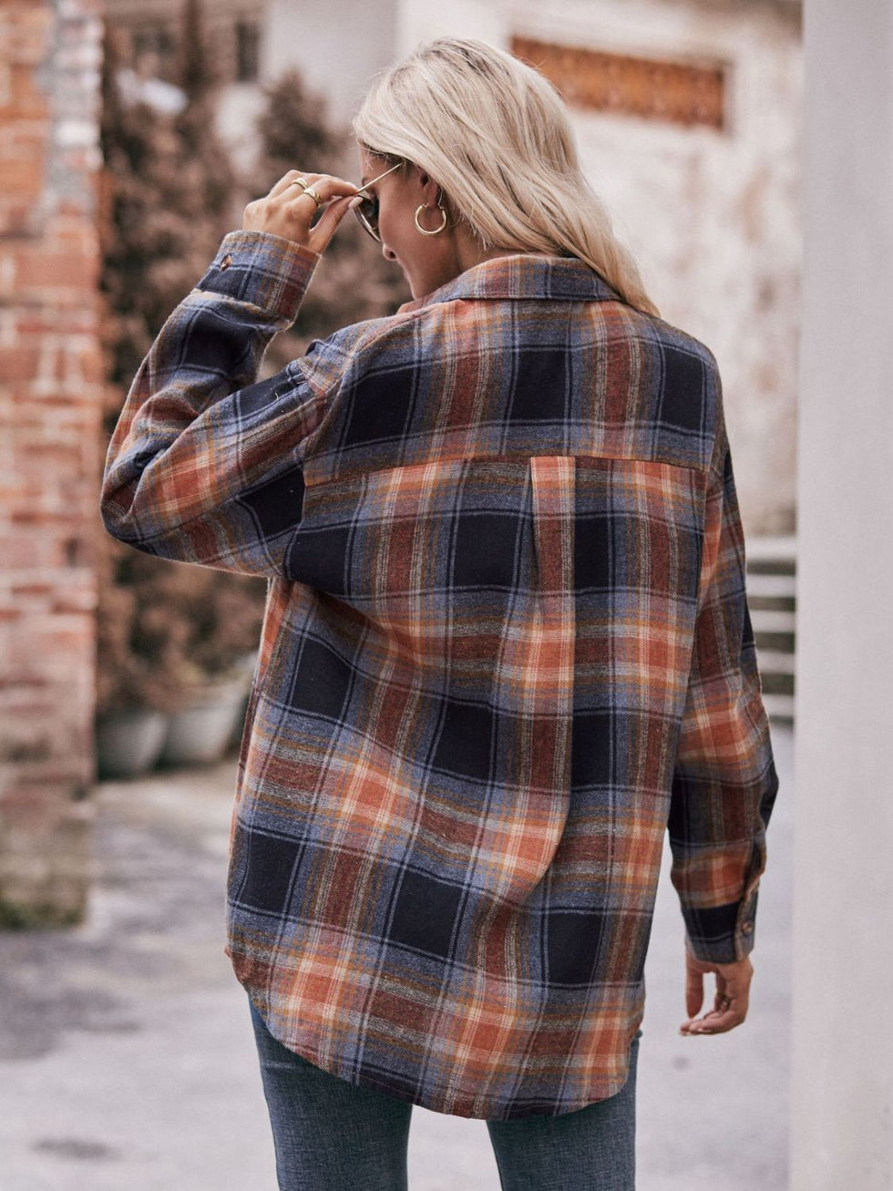 Textured Dropped Shoulder Longline Shirt