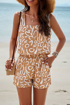 Printed Cropped Tank and Shorts Set - Charming Charlie