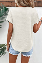 V-Neck Short Sleeve Blouse - Charming Charlie
