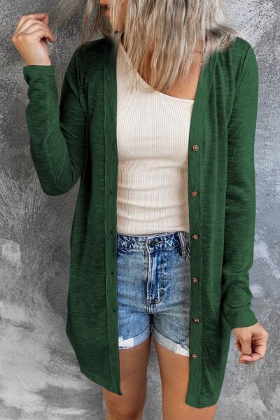 Button Up Long Sleeve Cover Up - Charming Charlie