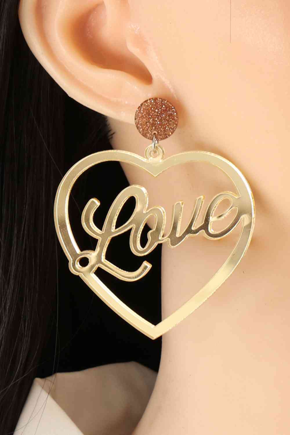 Heart Shape Acrylic Dangle Earrings - Charming Charlie