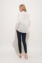 And The Why Eyelet Long Sleeve Button Down Shirt - Charming Charlie