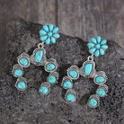 Artificial Turquoise Alloy Dangle Earrings - Charming Charlie