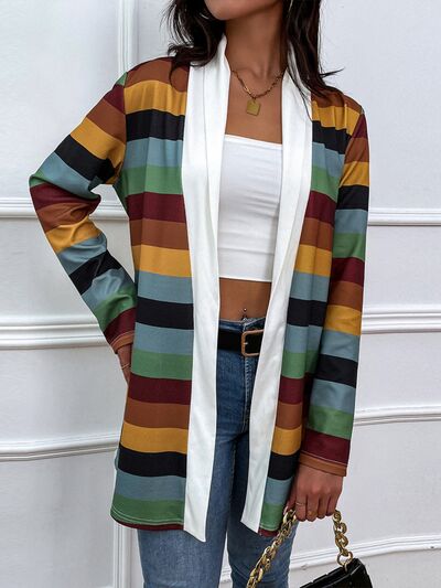 Color Block Open Front Cardigan - Charming Charlie