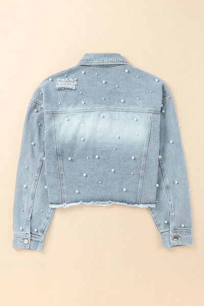 Free people pearl hot sale denim jacket