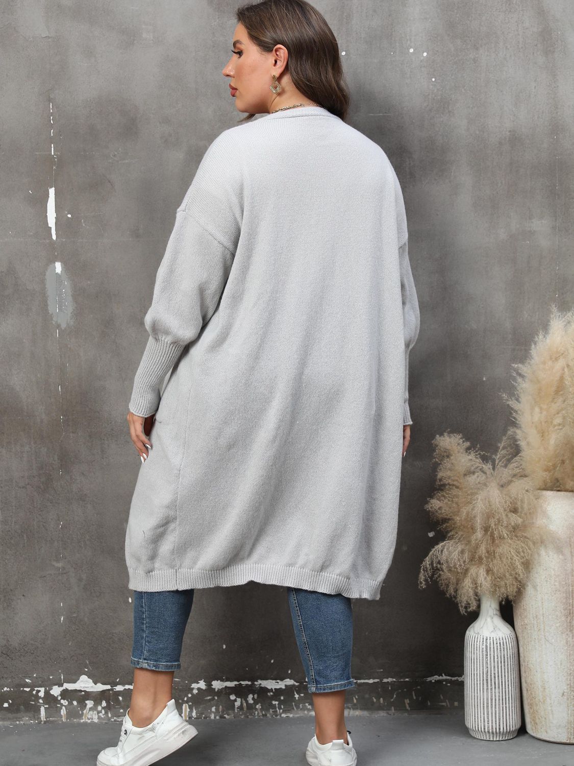 Plus Size Long Sleeve Pocketed Cardigan – Charming Charlie