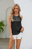Sequin Grecian Neck Tank - Charming Charlie