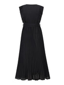 Tied Surplice Cap Sleeve Pleated Dress main image 1