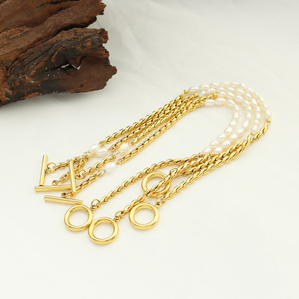 Freshwater Pearl Titanium Steel Bracelet - Charming Charlie