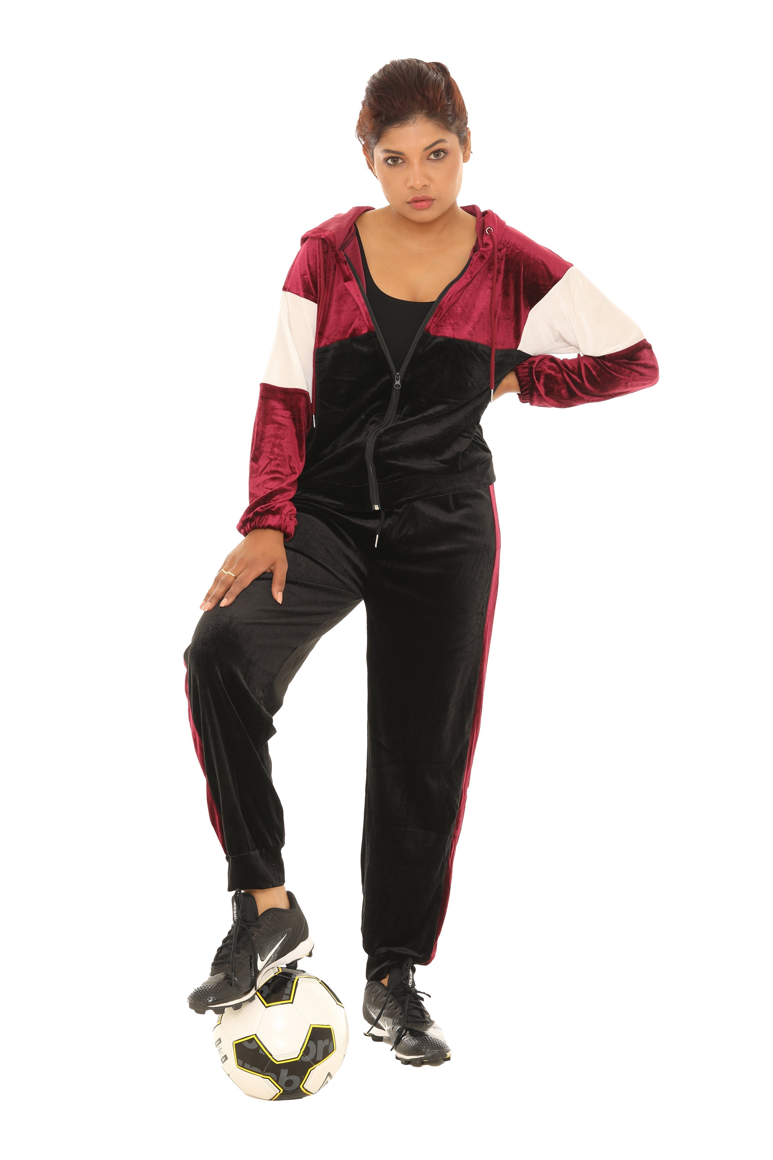 Color Block Pocket Velvet Hoodie & Drawstring Joggers - Shoreline Wear, Inc.