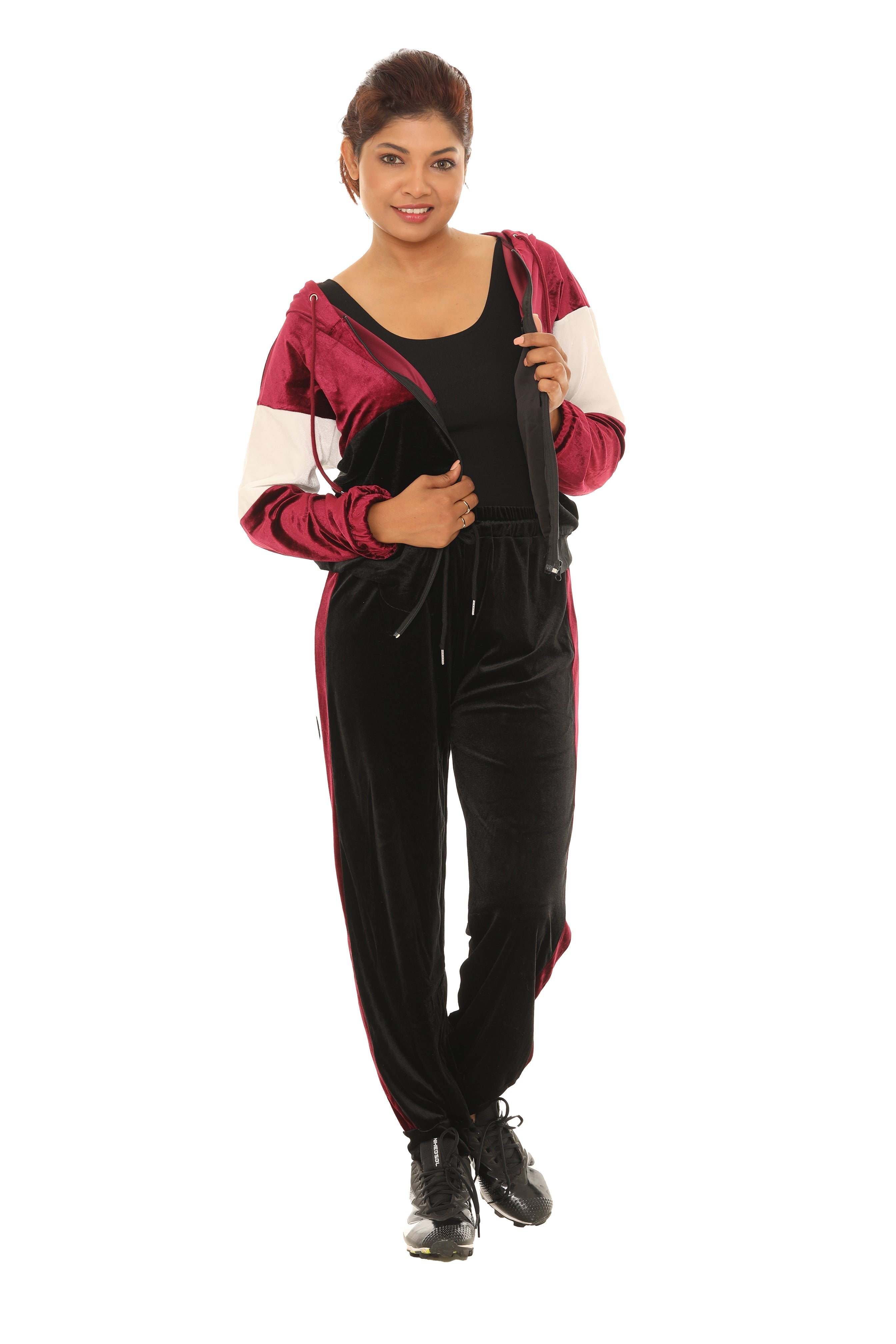 Color Block Pocket Velvet Hoodie & Drawstring Joggers - Shoreline Wear, Inc.