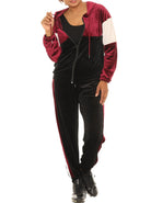 Color Block Pocket Velvet Hoodie & Drawstring Joggers - Shoreline Wear, Inc.