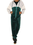 Color Block Pocket Velvet Hoodie & Drawstring Joggers - Shoreline Wear, Inc.