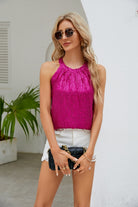 Sequin Grecian Neck Tank - Charming Charlie