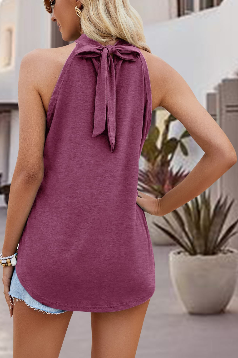 Tied Cutout Grecian Neck Tank - Charming Charlie