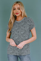 Animal Print Round Neck Short Sleeve T-Shirt - Charming Charlie