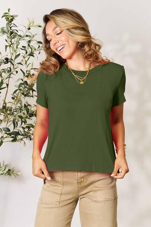 Basic Bae Full Size Round Neck Short Sleeve T-Shirt - Charming Charlie