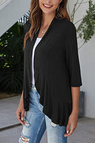 Open Front Three-Quarter Sleeve Cardigan - Charming Charlie