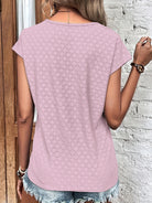 Eyelet V-Neck Cap Sleeve Blouse - Charming Charlie