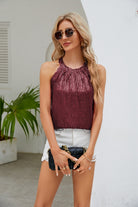 Sequin Grecian Neck Tank - Charming Charlie