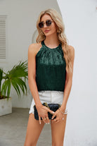 Sequin Grecian Neck Tank - Charming Charlie