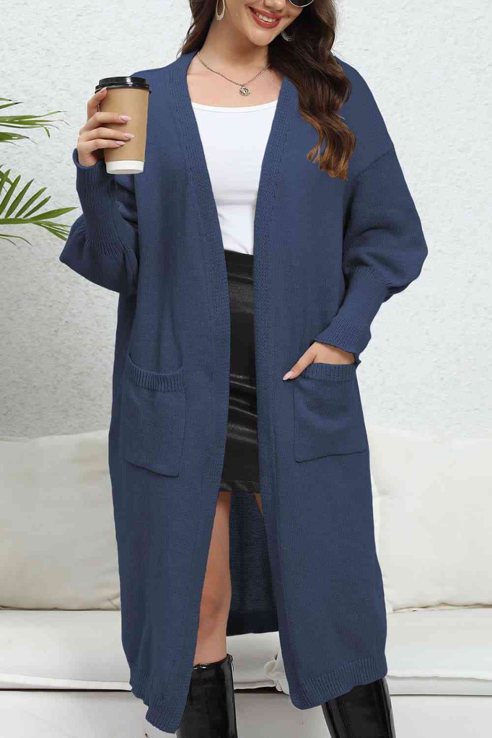 Open Front Dropped Shoulder Cardigan - Charming Charlie