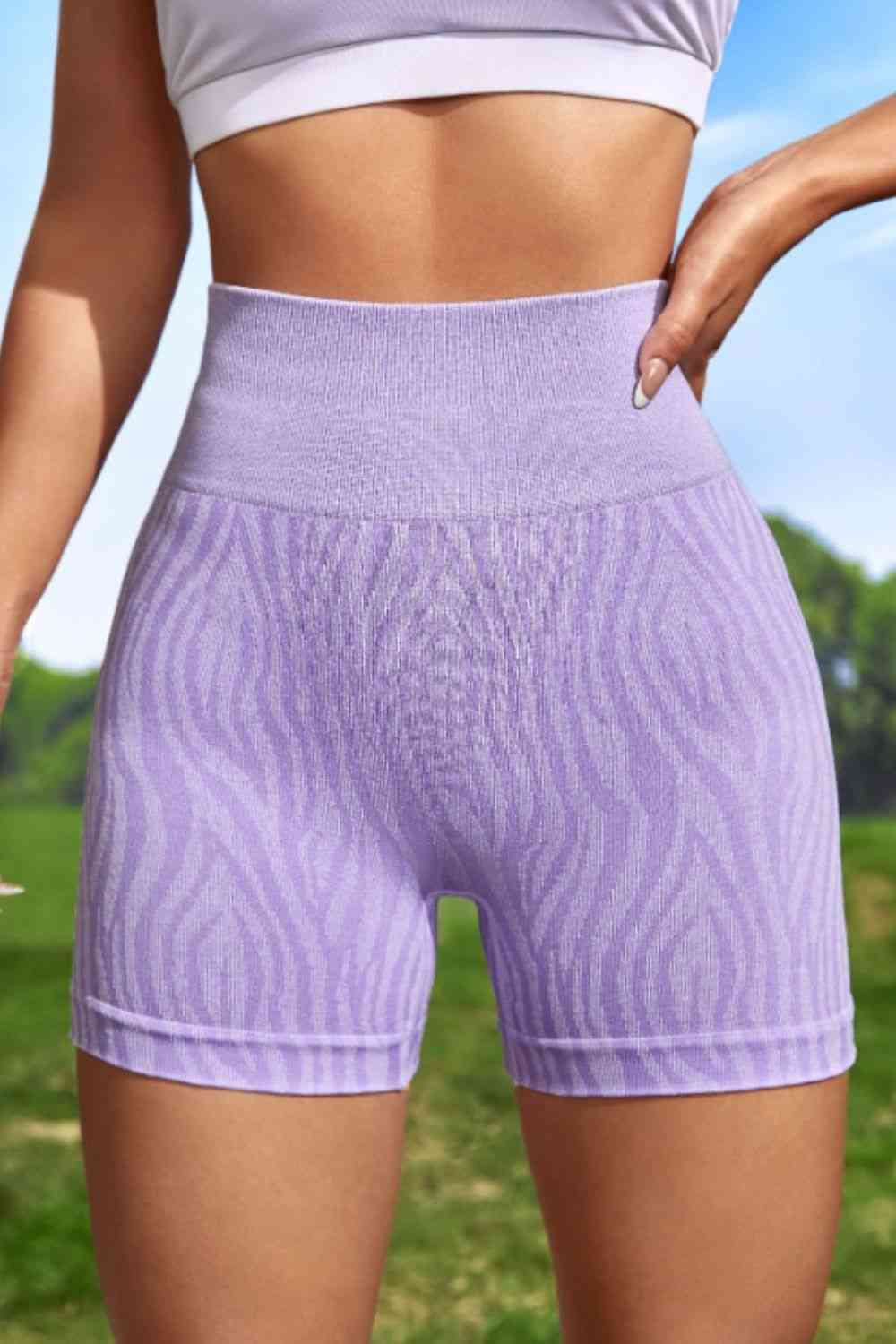 Wide Waistband Slim Fit Active Shorts - Charming Charlie