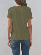 Heart Round Neck Short Sleeve T-Shirt - Charming Charlie