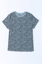 Animal Print Round Neck Short Sleeve T-Shirt - Charming Charlie