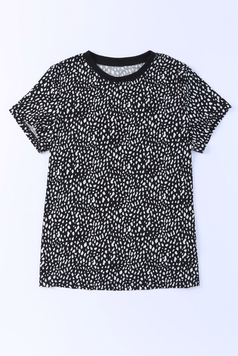 Animal Print Round Neck Short Sleeve T-Shirt - Charming Charlie