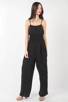 VERY J Pintuck Detail Woven Sleeveless Jumpsuit - Charming Charlie