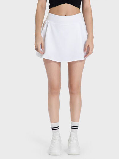Pleated Detail Mid-Rise Waist Active Skirt - Charming Charlie