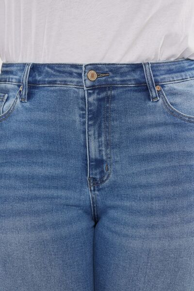 Kancan Full Size Cat's Whiskers High Waist Jeans - Charming Charlie