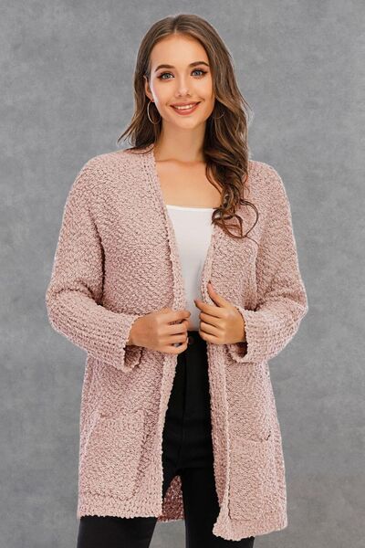 Pocketed Open Front Long Sleeve Cardigan – Charming Charlie