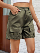 Pocketed High Waist Denim Shorts - Charming Charlie
