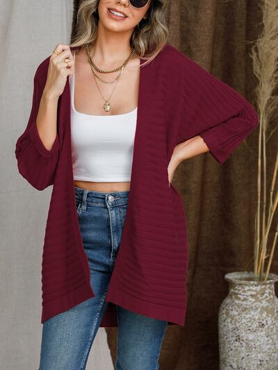 Striped Open Front Knit Cardigan - Charming Charlie
