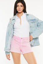 Kancan Raw Hem High Waist Denim Shorts - Charming Charlie