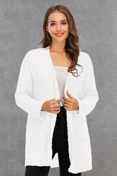 Pocketed Open Front Long Sleeve Cardigan – Charming Charlie
