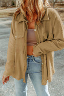 Pocketed Button Up Droppped Shoulder Jacket main image 0