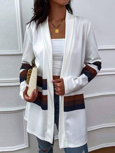 Color Block Open Front Cardigan - Charming Charlie