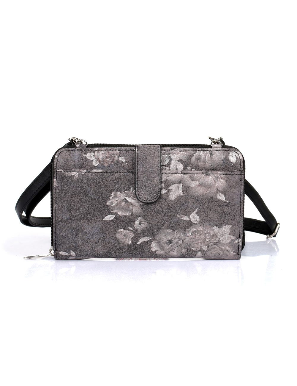 Leah Women's RFID Crossbody Phone Wallet Floral Black - karlahanson.com