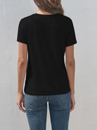 Heart Round Neck Short Sleeve T-Shirt - Charming Charlie