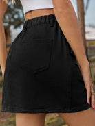 Pocketed Buttoned Mini Denim Skirt - Charming Charlie