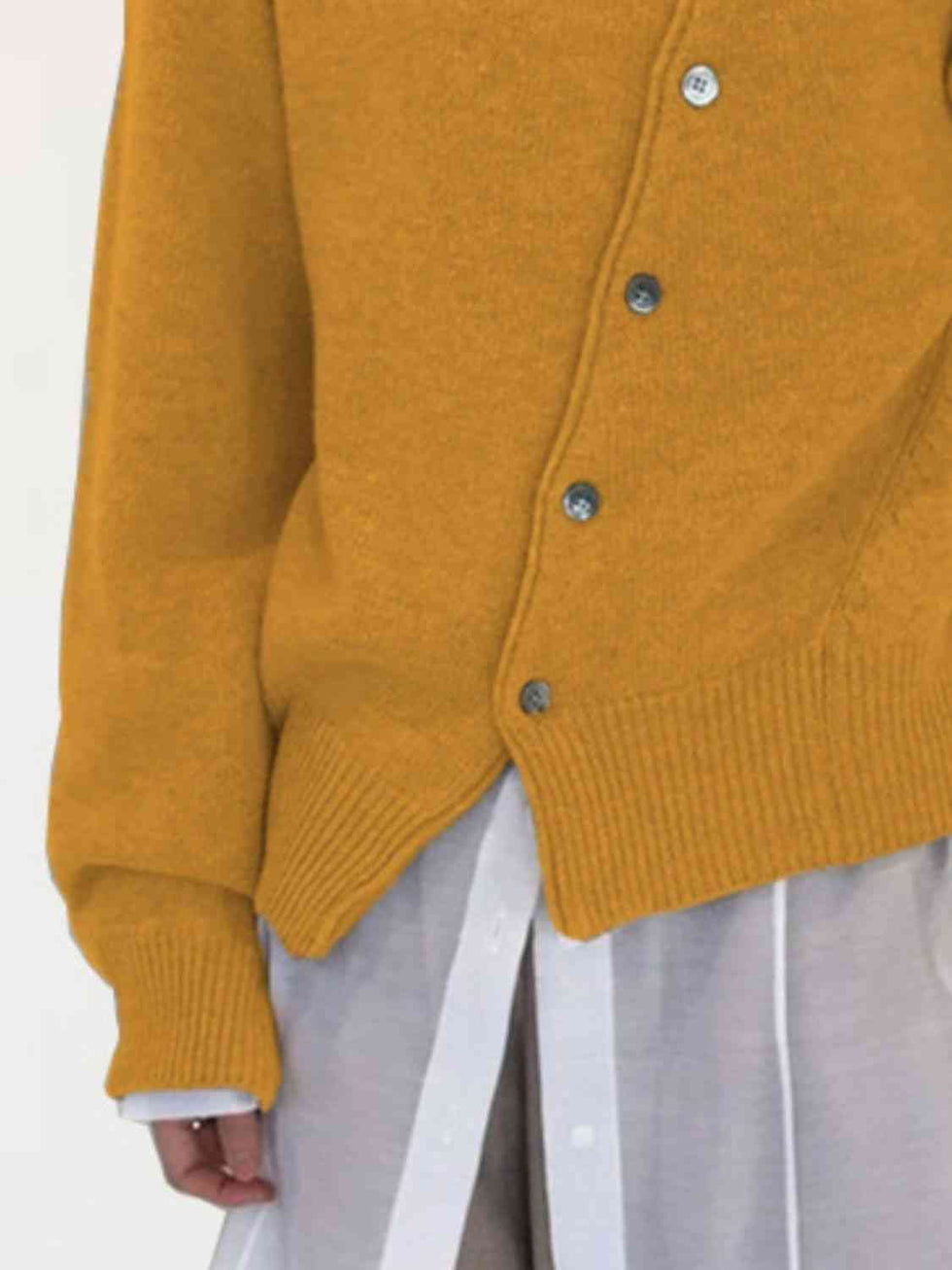 Button Up Dropped Shoulder Cardigan