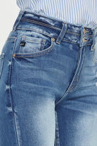 Kancan Distressed Raw Hem High Waist Jeans - Charming Charlie