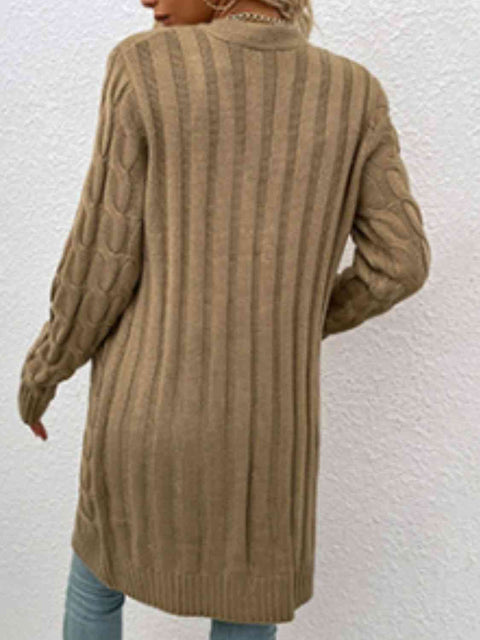 Cable-Knit Button-Down Cardigan main image 1