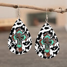 PU Leather Iron Hook Teardrop Earrings - Charming Charlie
