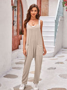 Spaghetti Strap Jumpsuit with Pockets - Charming Charlie